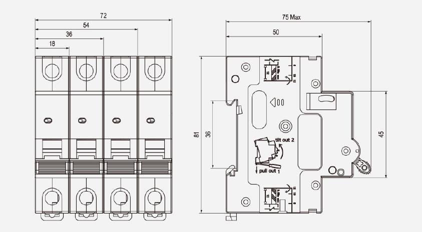 MCB Spannung und Gr&ouml;&szlig;e